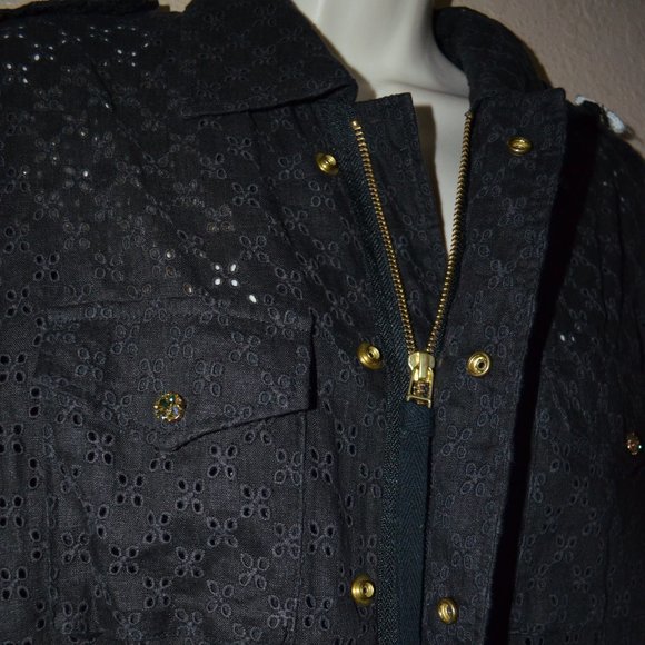 NWOT $1245 Sz S Tu Es Mon Tresor Black Linen Eyelet AFTER ALL I LOVE YOU Jacket - Picture 7 of 9